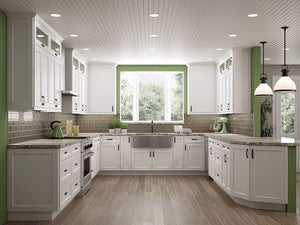 Shaker White Ready to Assemble RTA Kitchen Cabinets at wholesale discount pricing www.rtadirect.com