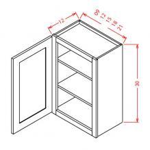 Shaker White- 30" High Wall Cabinets-Single Door