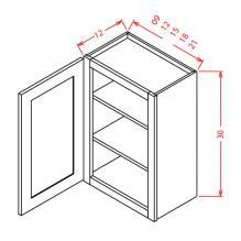 Shaker Cinder- 30" High Wall Cabinets-Single Door