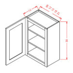 Lancaster White- Single Door Wall Cabinet 30" Height