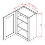 Lancaster White- Single Door Wall Cabinet 42" Height