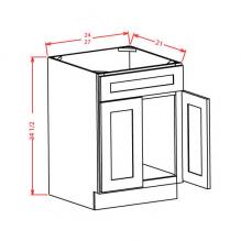 Shaker Grey  - Vanity Sink Bases-Double Door Single Drawer Front