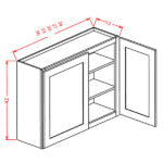 Lancaster White- Double Door Wall Cabinet 42" Height