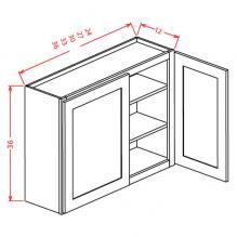 Shaker Grey- 36" High Wall Cabinets-Double Door