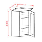 Lancaster Blue- Diagonal Corner Wall Cabinet
