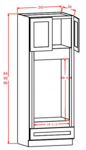 Lancaster Stone Wash- Double Oven Cabinet