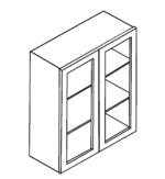 Lancaster Blue- Double Glass Door Wall Cabinet