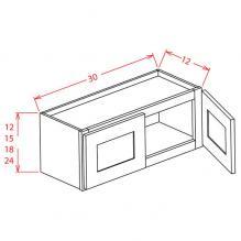 Shaker Cinder- 30" Wide Wall Bridge Cabinet