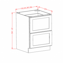 Tahoe White- 2 Drawer Base