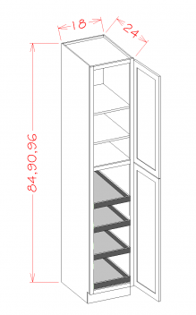 Charleston Antique White - Double Door Rollout Utility