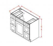 Shaker Grey - Vanity Double Drawer Bases