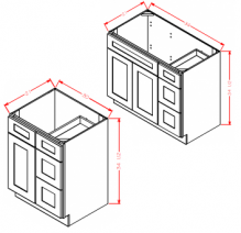 Shaker Dove- Vanity Combo Bases-Drawers Right