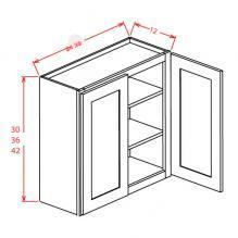 Charleston Saddle- Open Frame Wall Cabinet- Double Door