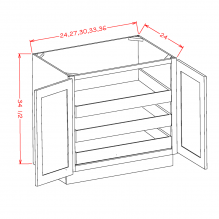 Charleston Antique White - Full Height Double Door Triple Rollout Shelf Base