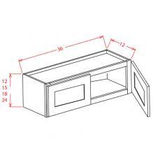 Shaker Dove- 36" Wide Wall Bridge Cabinet