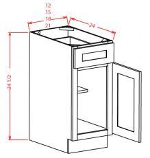 Shaker Cinder- Single Door Single Drawer Base