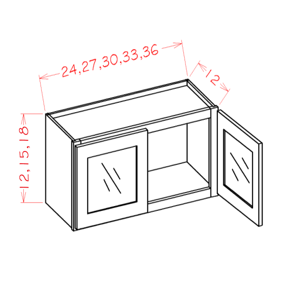 Tahoe White- Double Door Stacker Wall Cabinets