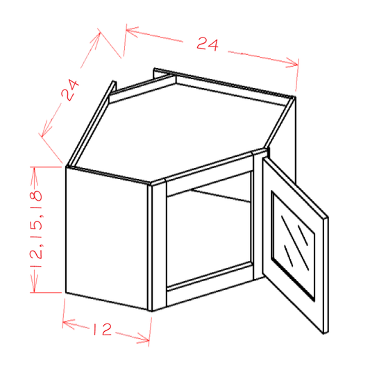 Oxford Toffee- Diagonal Corner Stacker Wall Cabinets