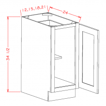 Shaker Grey- Single Full Height Door Bases