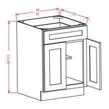 Tahoe White- Double Door Single Drawer Base