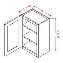 Tahoe White - Open Frame Wall Cabinet- 15" Wide-Single Door