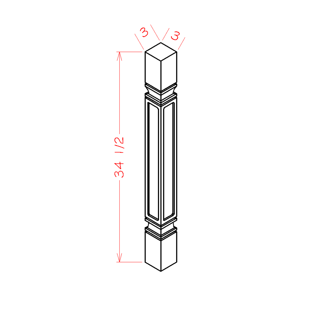 Shaker Antique White- Square Decorative Leg-SQDL