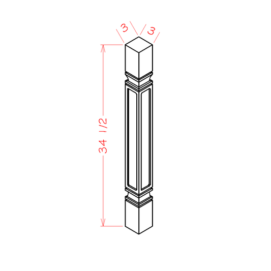 Oxford Toffee- Square Decorative Leg-SQDL