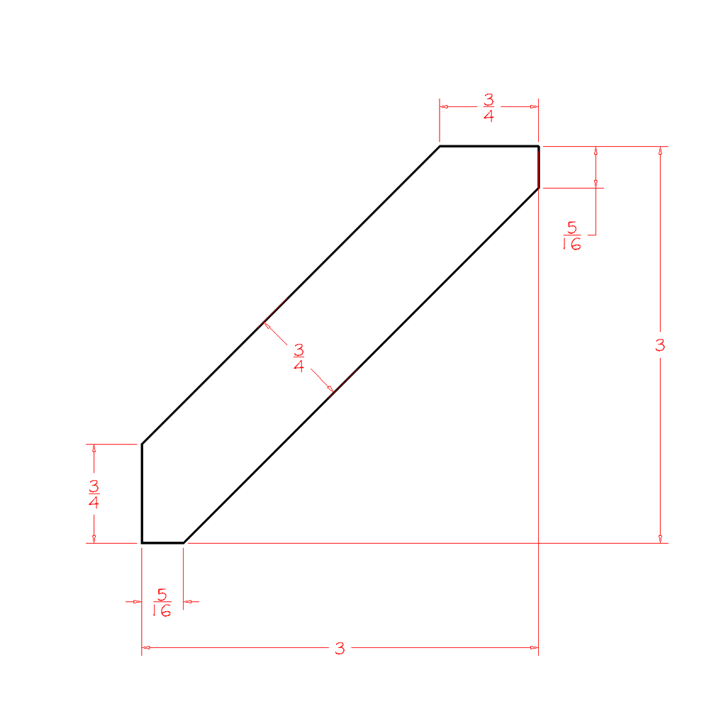 Shaker Cinder- Large Angle Crown Moulding - LACM8