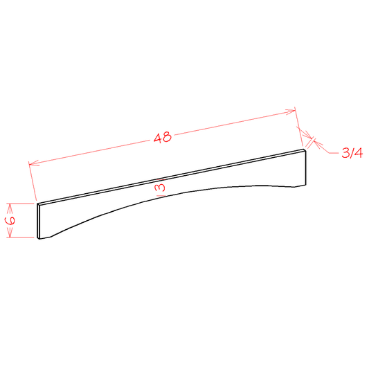 Shaker Black- Shaker Arch Valance-VASH48