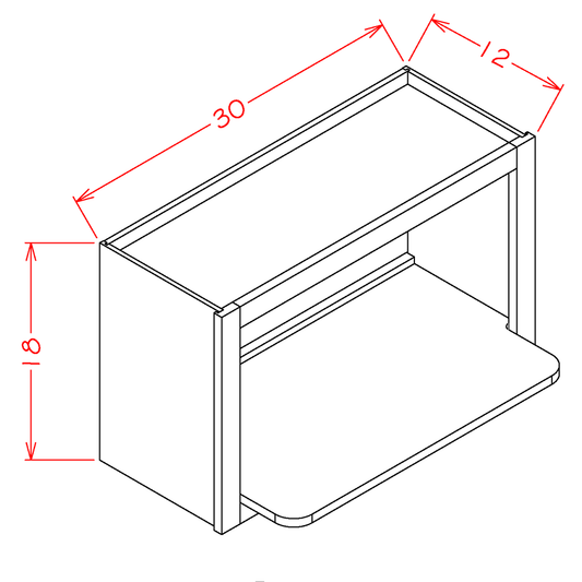 Oxford Toffee - Wall Microwave Cabinet