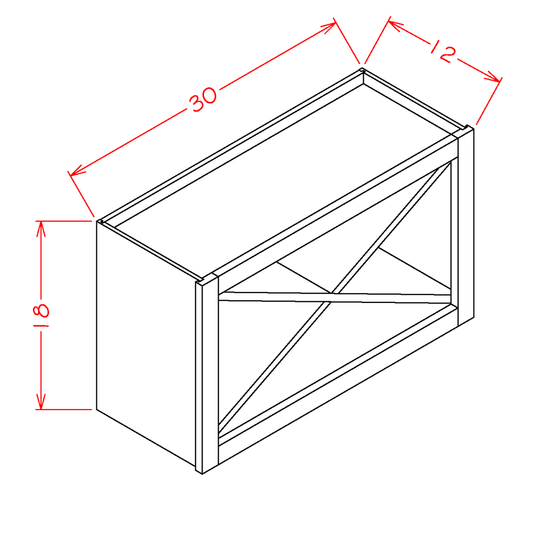 Shaker Dove- Wall X Wine Rack Cabinet