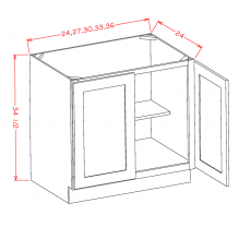 Shaker Grey- Double Full Height Door Bases