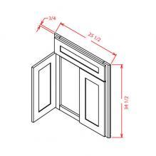 Shaker Grey-Sink Bases- Diagonal Sink Front