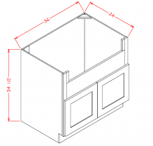 Shaker Cinder- Farm Sink Base