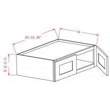 Shaker Cinder - Refrigerator Wall Cabinet- 36" Wide-Double Door