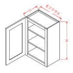 Lancaster Stone Wash- Single Door Wall Cabinet 42" Height