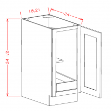 Charleston Antique White- Full Height Single Door Single Rollout Shelf Base