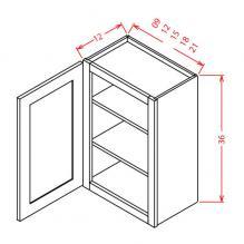 Shaker White- 36" High Wall Cabinets-Single Door