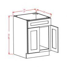 Shaker White - Vanity Sink Bases-Double Door Single Drawer Front