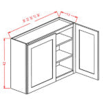 Lancaster White- Double Door Wall Cabinet 42