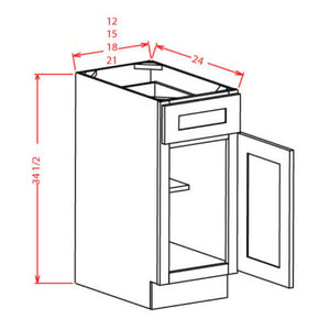 Lancaster Stone Wash- Single Door Single Drawer Base