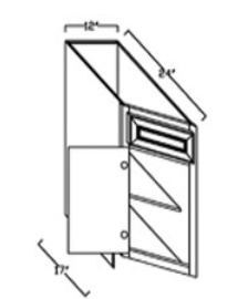 Lancaster White- Base End Angle Cabinet