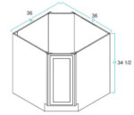 Lancaster White- Base Diagonal Corner Cabinet