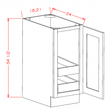 Charleston Saddle - Full Height Single Door Double Rollout Shelf Base