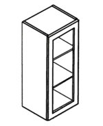 Lancaster White- Single Glass Door Wall Cabinet